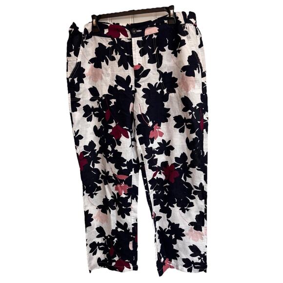 Liz Claiborne Woide leg Pants Lenin Cotton Beach Resort Vacation Pool - Picture 1 of 7